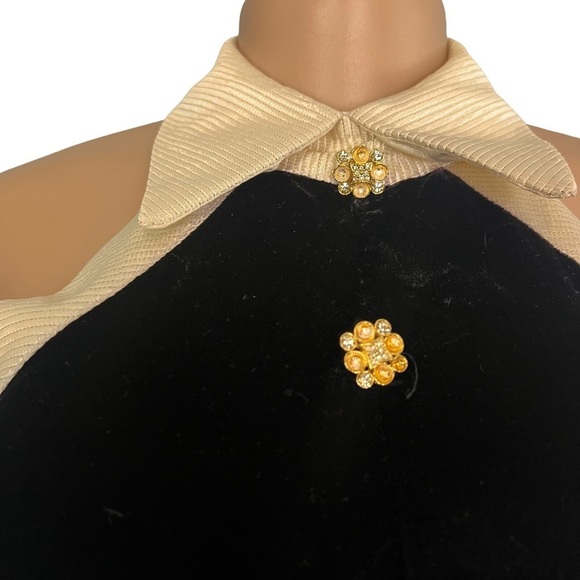 Scott McClintock Vintage Black Velvet Halter Neck Dress - Picture 4 of 10